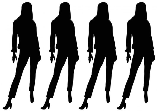 Black Silhouettes Females Standing