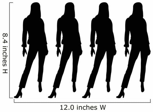 Black Silhouettes Females Standing