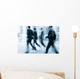 motion blurred business people walking on the street Wall Mural