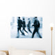 motion blurred business people walking on the street Wall Mural