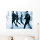 motion blurred business people walking on the street Wall Mural