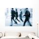 motion blurred business people walking on the street Wall Mural