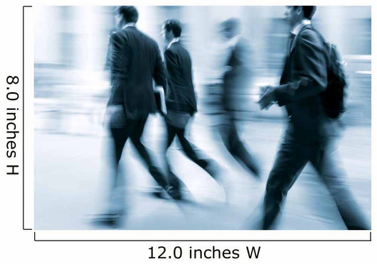motion blurred business people walking on the street Wall Mural