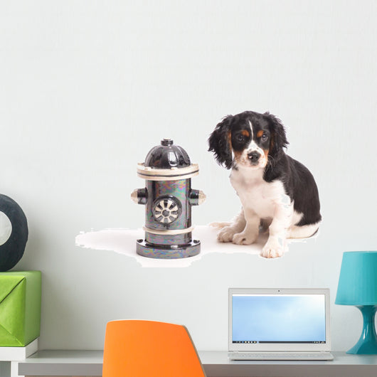 Dog by Fire Hydrant Wall Decal