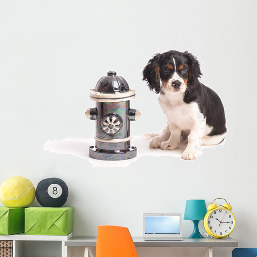 Dog by Fire Hydrant Wall Decal
