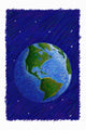 Globe With Dark Background Showing The Americas Wall Mural