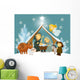 Cartoon Nativity Scene Wall Decal