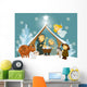 Cartoon Nativity Scene Wall Decal