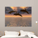 Dolphin Red Sunset Wall Mural