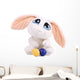Easter Rabbit and Colorful Eggs. Wall Decal