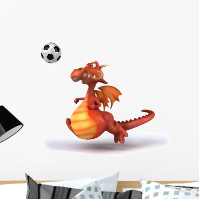 Fun Dragon Soccer shown on a wall