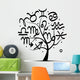Art tree with zodiac signs for your design Wall Decal