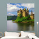 beautiful fairy castle in lake - Chateau de Val, France Wall Mural