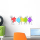 3D Men Carrying and Connecting Colorful Jigsaw Wall Decal
