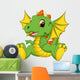 Cute Baby Dragon Cartoon Wall Decal