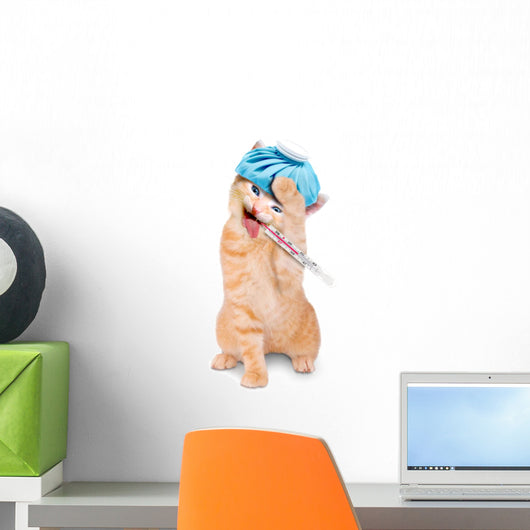 Sick Cat Wall Decal