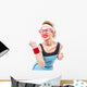 Funny fitness woman ready for gym Wall Decal