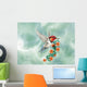 Fantastic  hummingbird with flowers Wall Mural