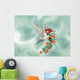 Fantastic  hummingbird with flowers Wall Mural