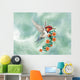 Fantastic  hummingbird with flowers Wall Mural