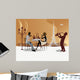 Romantic couple drinking coffee in the Paris restaurant Wall Mural