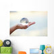 Crystal ball on hand Wall Mural