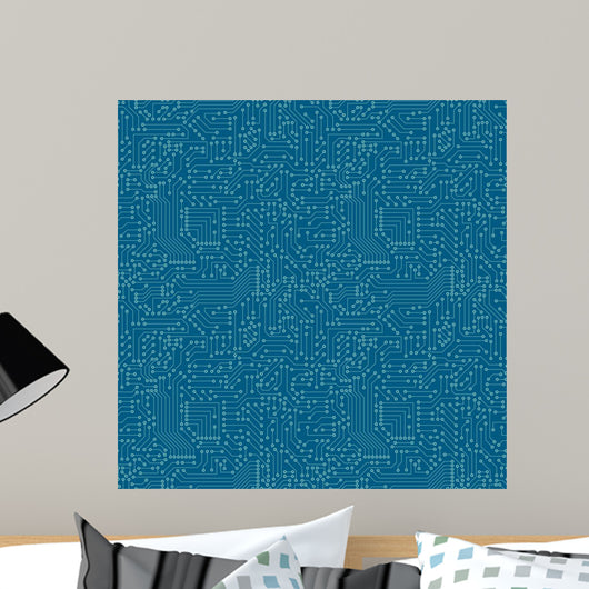 Seamless pattern. Computer circuit board. Wall Mural