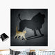 Cat with lion shadow Wall Mural