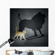 Cat with lion shadow Wall Mural