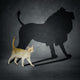 Cat with lion shadow Wall Mural