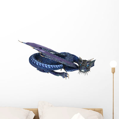 Blue Dragon shown on a wall