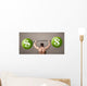 muscular man lifting green dollar sign weights Wall Mural