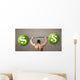 muscular man lifting green dollar sign weights Wall Mural