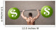 muscular man lifting green dollar sign weights Wall Mural