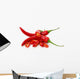 red chilly peppers with slices isolated on the white background Wall Decal