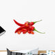 red chilly peppers with slices isolated on the white background Wall Decal