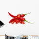 red chilly peppers with slices isolated on the white background Wall Decal