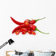 red chilly peppers with slices isolated on the white background Wall Decal