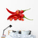 red chilly peppers with slices isolated on the white background Wall Decal