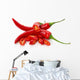 red chilly peppers with slices isolated on the white background Wall Decal