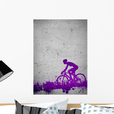 Cycling Wall Mural shown on a wall