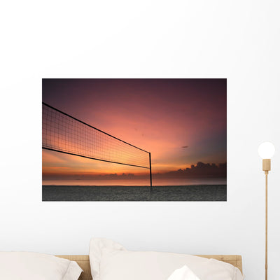 Sunrise Volleyball Wall Mural shown on a wall