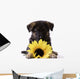 Puppy with Sunflower Wall Decal