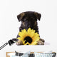 Puppy with Sunflower Wall Decal