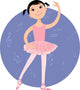 Cute cartoon little girl practising ballet Wall Decal