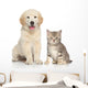 Cat and dog together Wall Decal
