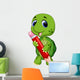 a cute turtle with color pencil Wall Decal