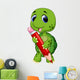 a cute turtle with color pencil Wall Decal