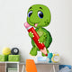 a cute turtle with color pencil Wall Decal