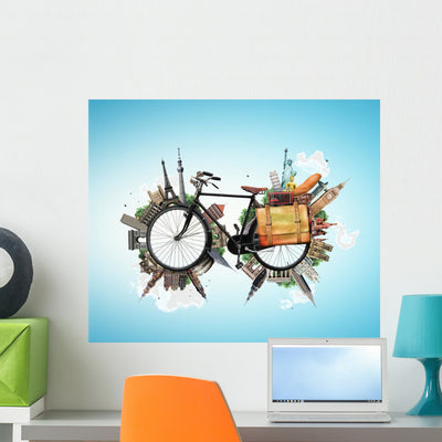 Travel and Vacation Biking shown on a wall